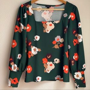 Ann Taylor Factory, S, Green floral pattern